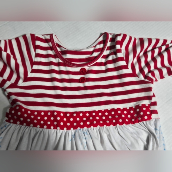 Striped Nutcracker Holiday Dress Girls Size 10 Ruffle Sleeve - Picture 5 of 8